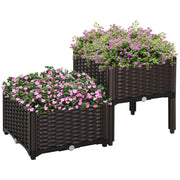 Vaso per piante ¨C Minimal ¨C Rattan effetto legno, marrone, 40x40x44 cm