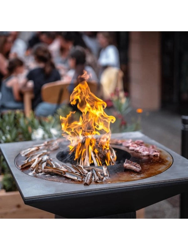 Braciere da giardino, Barbecue con foro per wok e copertura protettiva - G1 Basic grafite