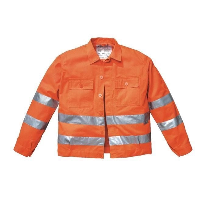 Neri Giubbino Alta Visibilita' Reflex Bande Retroriflettenti 3M 60% Cotone 40% Poliestere EN ISO 20471 DPI Cat II Taglia 54 colore Arancio