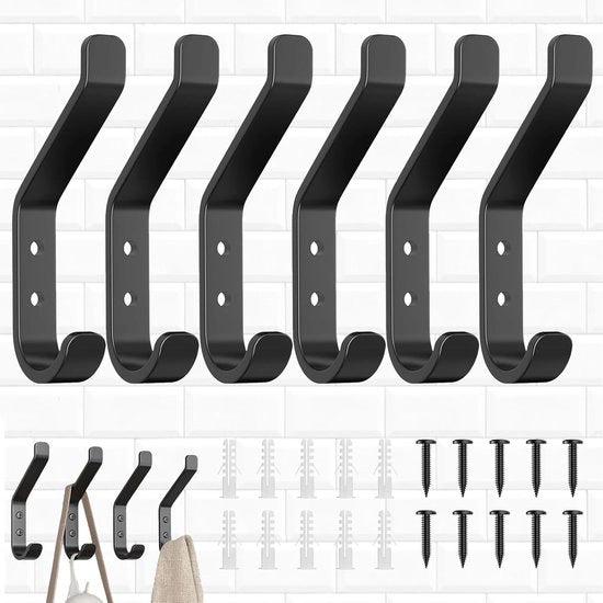 Supporto per cappotti con due ganci - duraturo e stile - set da 6 pezzi