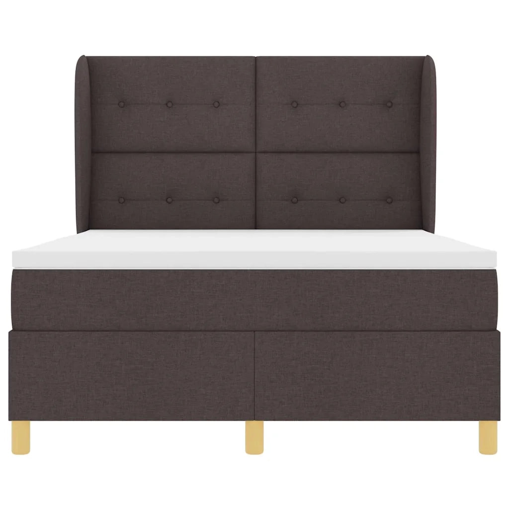 Letto a molle con materasso Marrone Scuro 190 x 140 cm Tessuto 3340749
