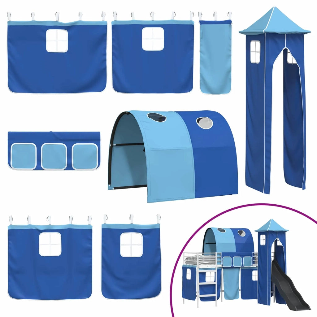 Struttura del letto loft per bambini Bianco e Blu 100 x 190 cm 42020903