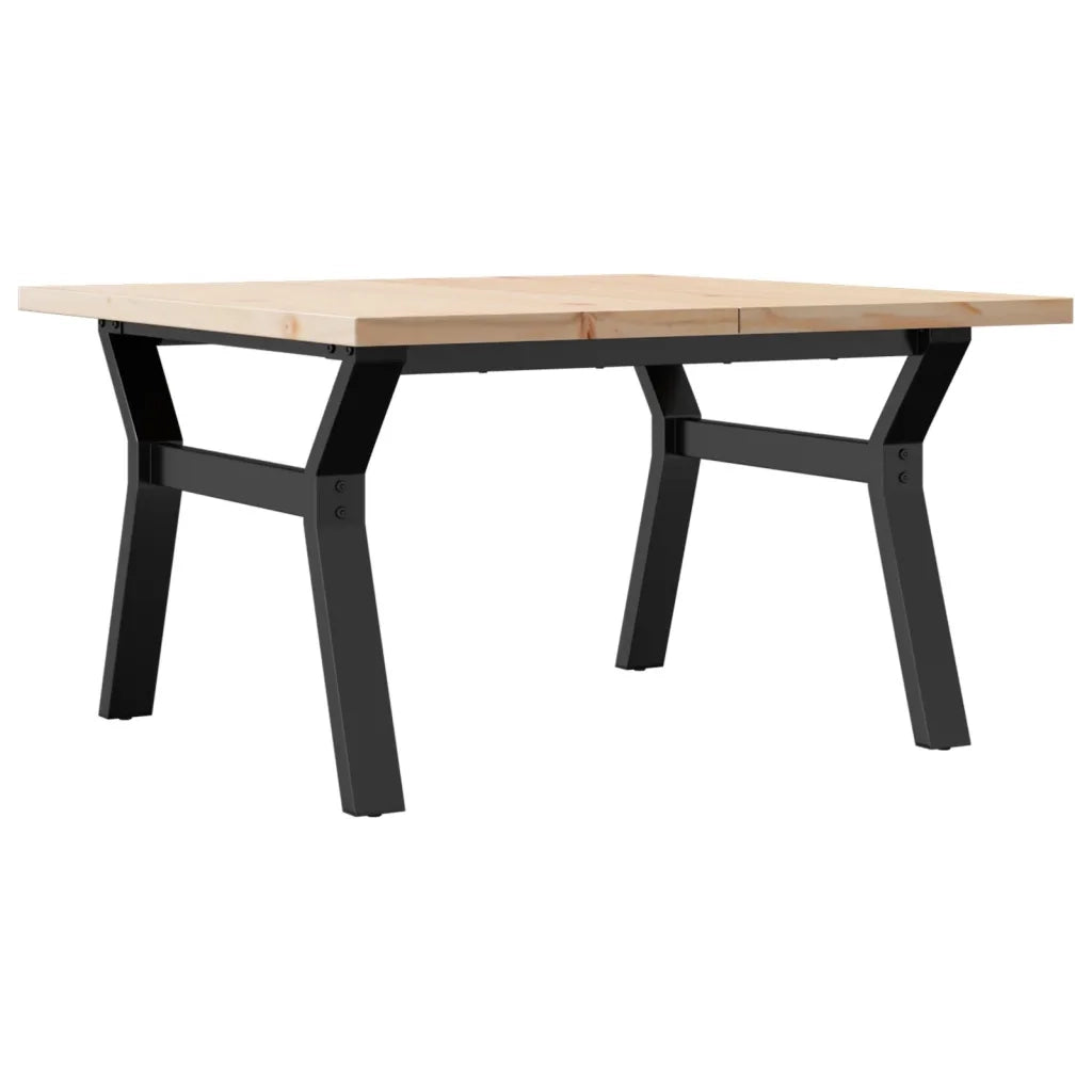 Tavolino Salotto Telaio a Y 80x80x45,5cm Legno Pino e Acciaio 3282773