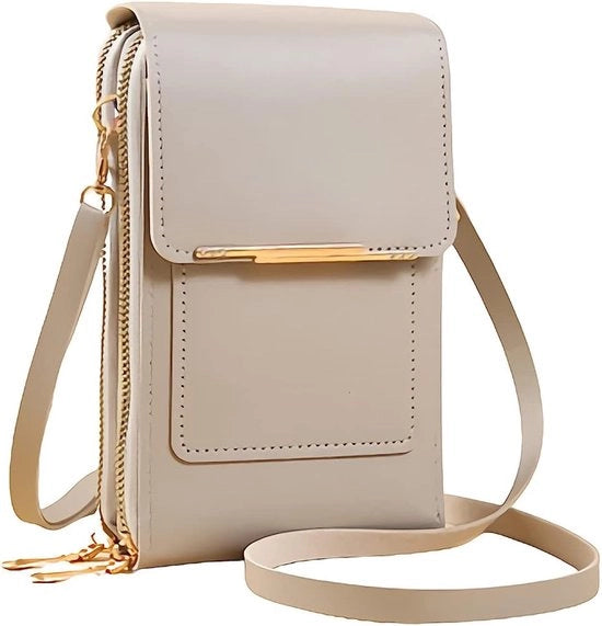 Borsa in pelle anti-furto - Crossbody mobile - Sicura e stile - Grigia - Portamonete per cellulare - Pratica per la strada - Compatta...