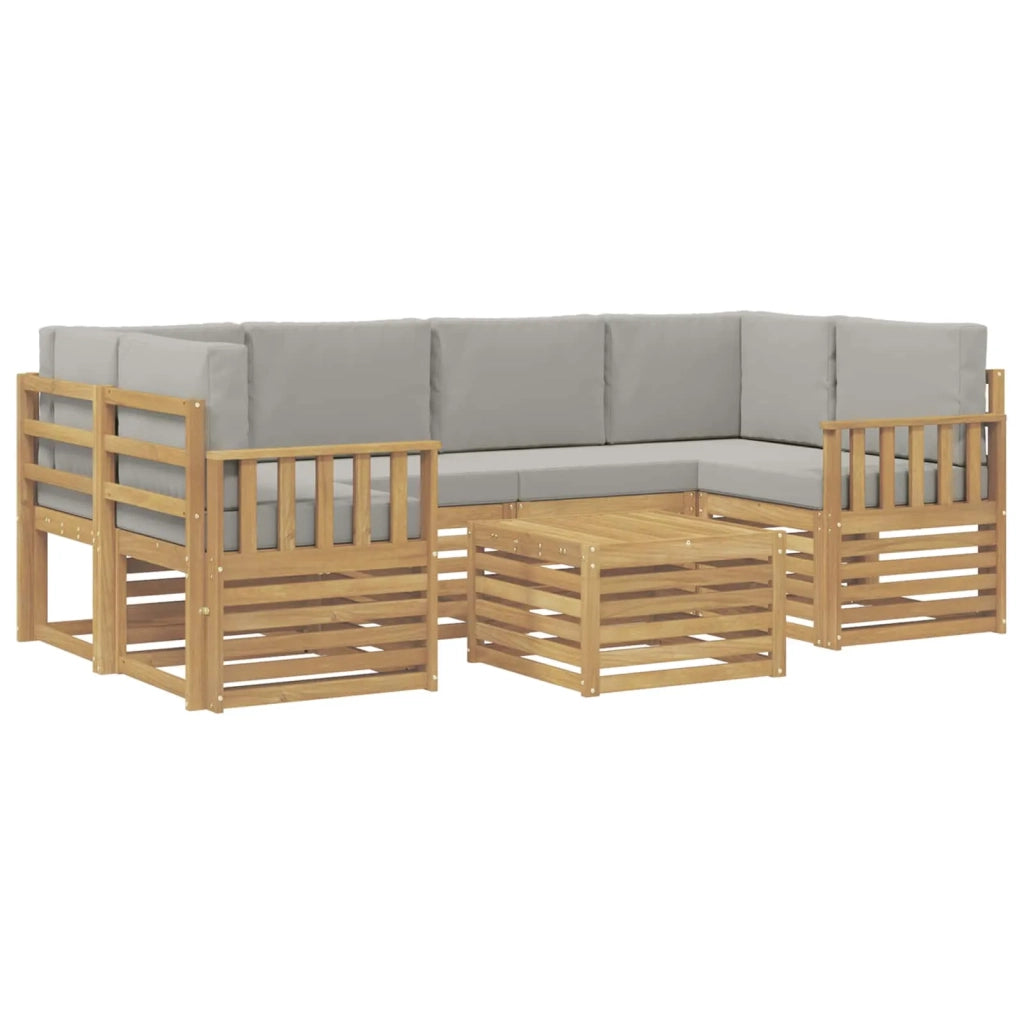 Set di divani da esterno 7 pcs Bianco e Grigio Chiaro 3391466