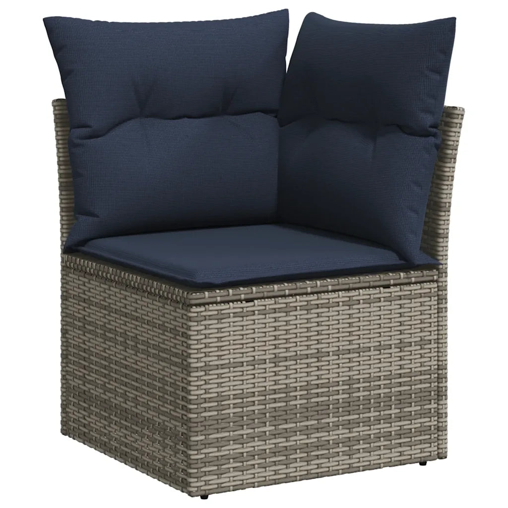 Set Divani da Giardino 11 pz con Cuscini Grigio in Polyrattan 3266881