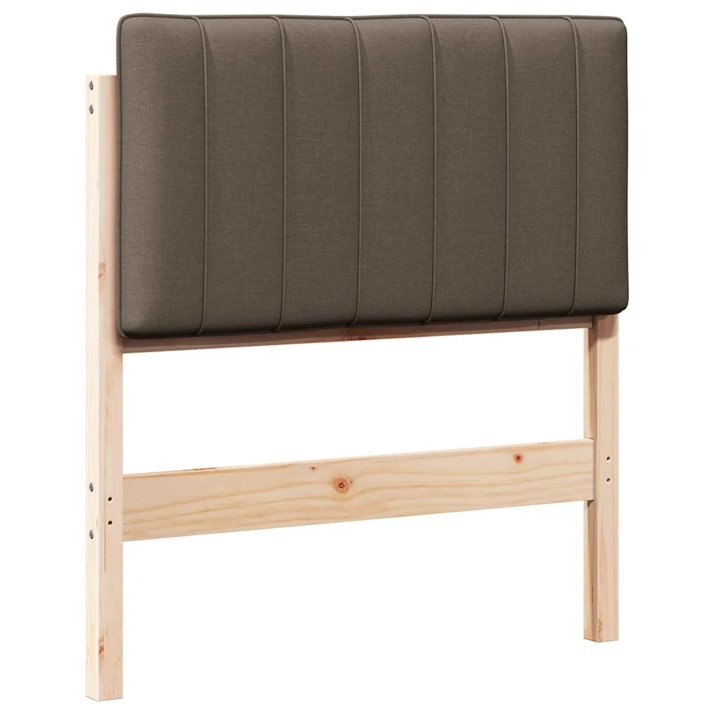 Testiera | Testata imbottita Marrone e taupe 80 cm Pino massello