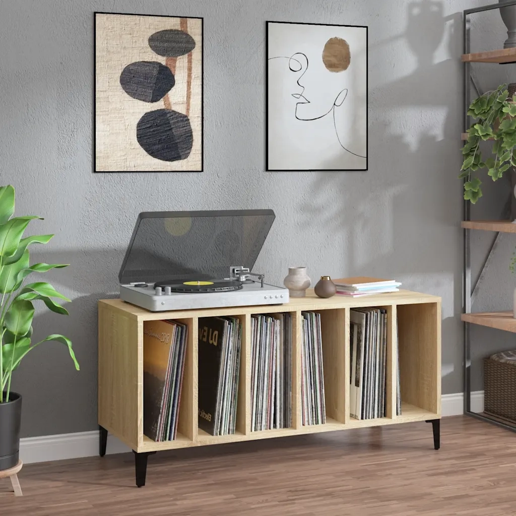 Mobile Porta Dischi Rovere Sonoma 100x38x48cm Legno Multistrato CFW8427275