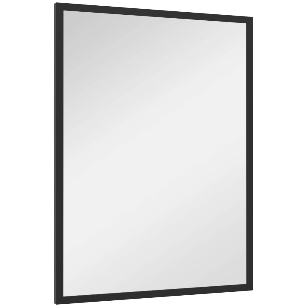 Specchio con Ganci ¨C Minimal ¨C Nero, Vetro e MDF, 60x80 cm