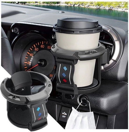 Sostituto di Bicchiere Auto - Regolabile Antiscivolo - Sostituto di Bicchiere Universale - Per Tazze/Coppe - ABS - 80x80 mm - Sostituto di Bicchiere per Auto