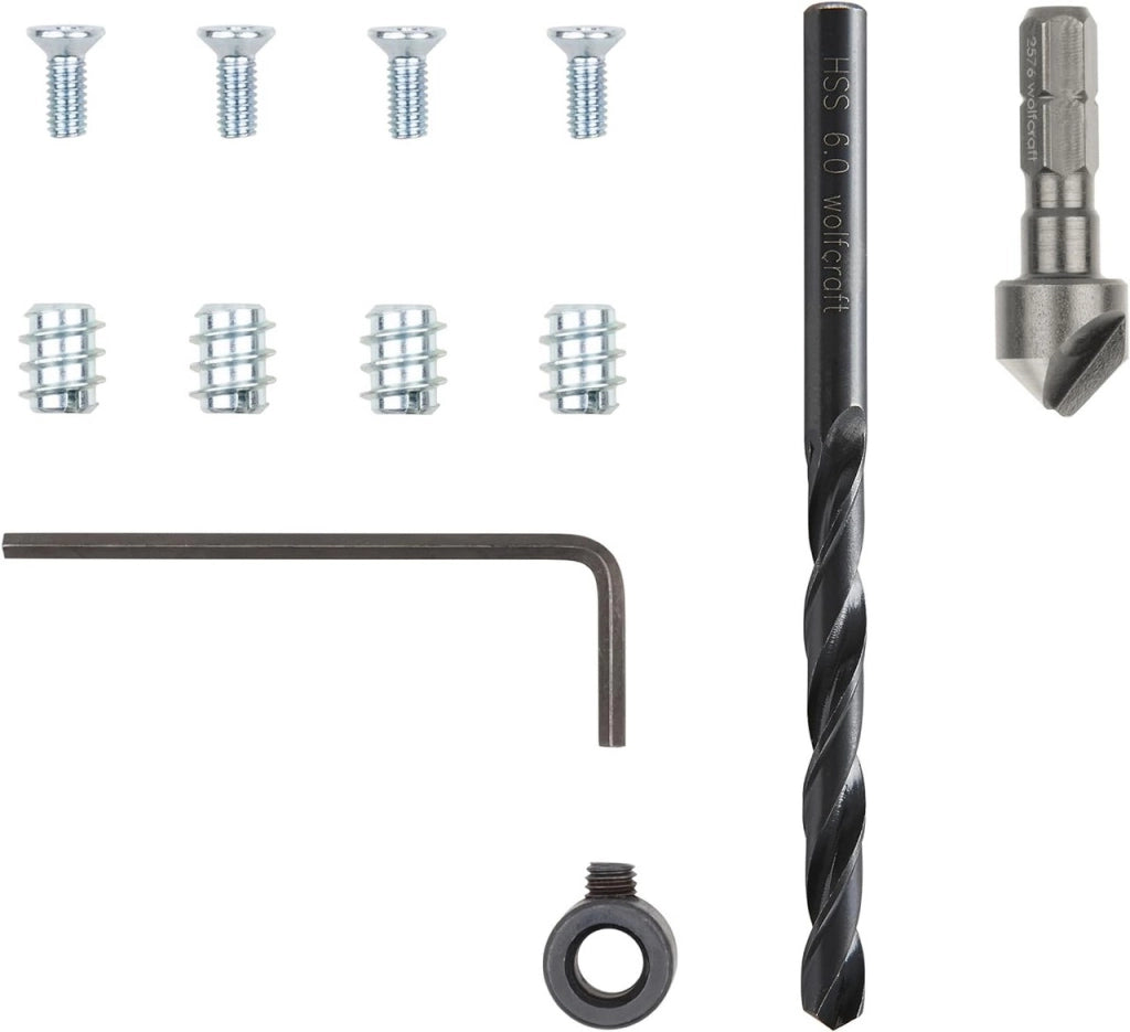 Wolfcraft Set di riparazione per cerniere a tazza lato mobile 11 pz  - 4657000
