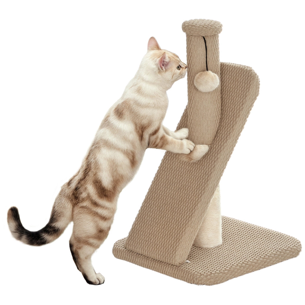 Tiragraffi con Tappetino Graffiatoio, Palla Gioco, Sisal - Xylo - 54 cm Beige