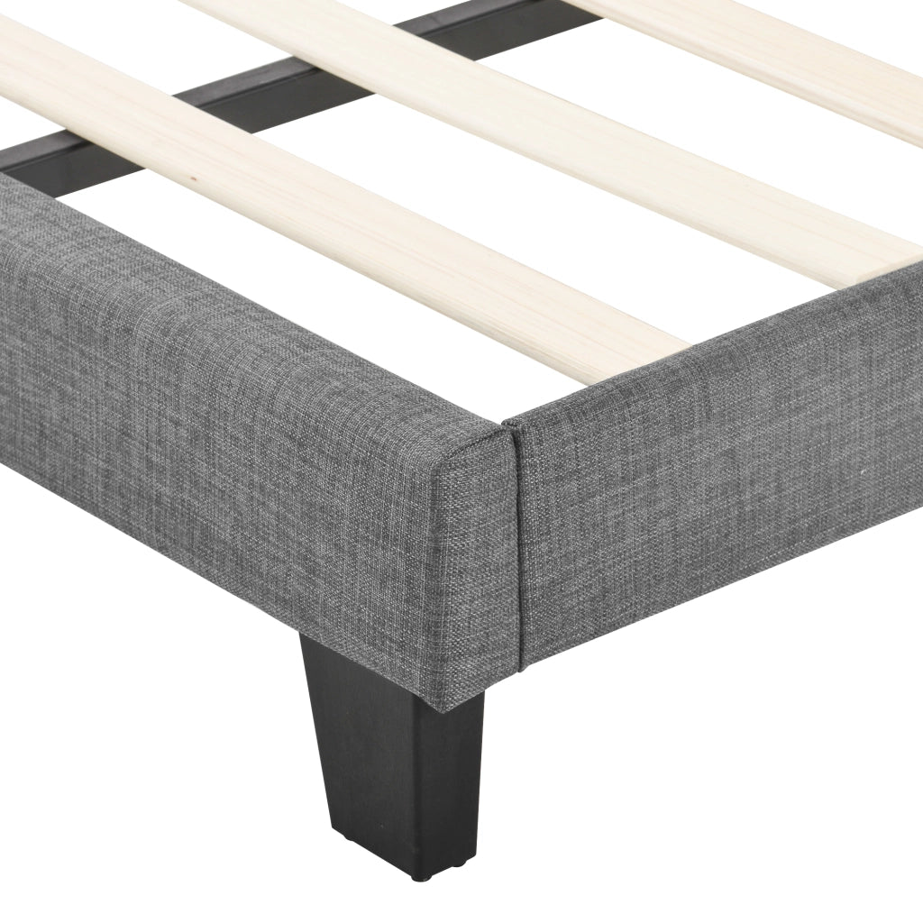 letto imbottito lino grigio 140x200 cm