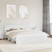 Struttura del letto-Giroletto-Rete del Letto Bianco 200 x 200 cm Legno multistrato 384219