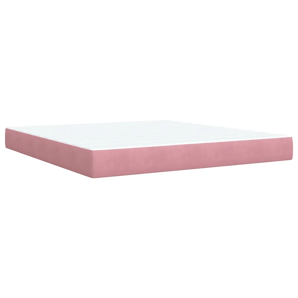 Giroletto a Molle con Materasso Rosa 180x200 cm in Velluto 3287817