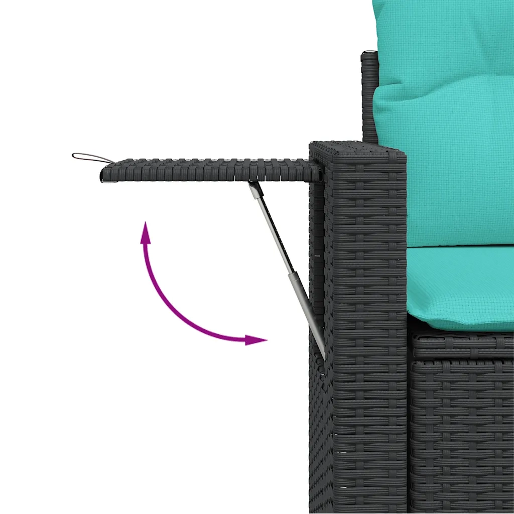 Set Divani da Giardino 11 pz con Cuscini Nero in Polyrattan 3220696