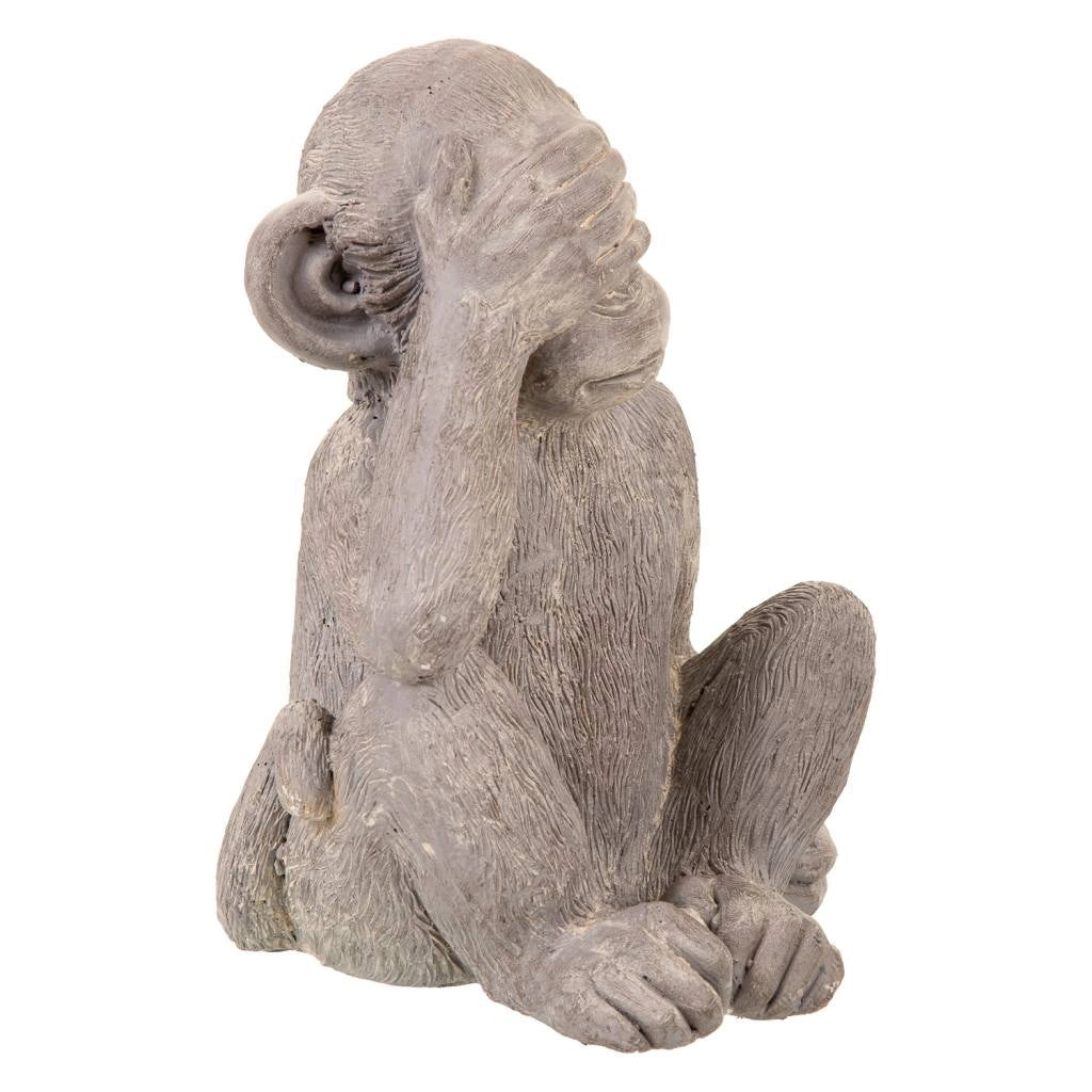 Scimmia decorativa in magnesio grigio 35x26x40h