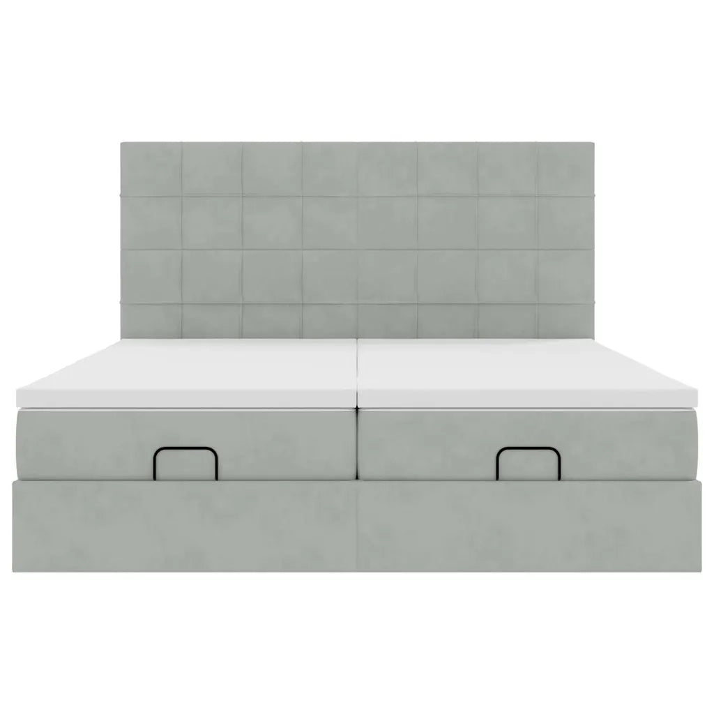 Struttura Letto Pouf con Materassi 200x200 cm Velluto 3313778