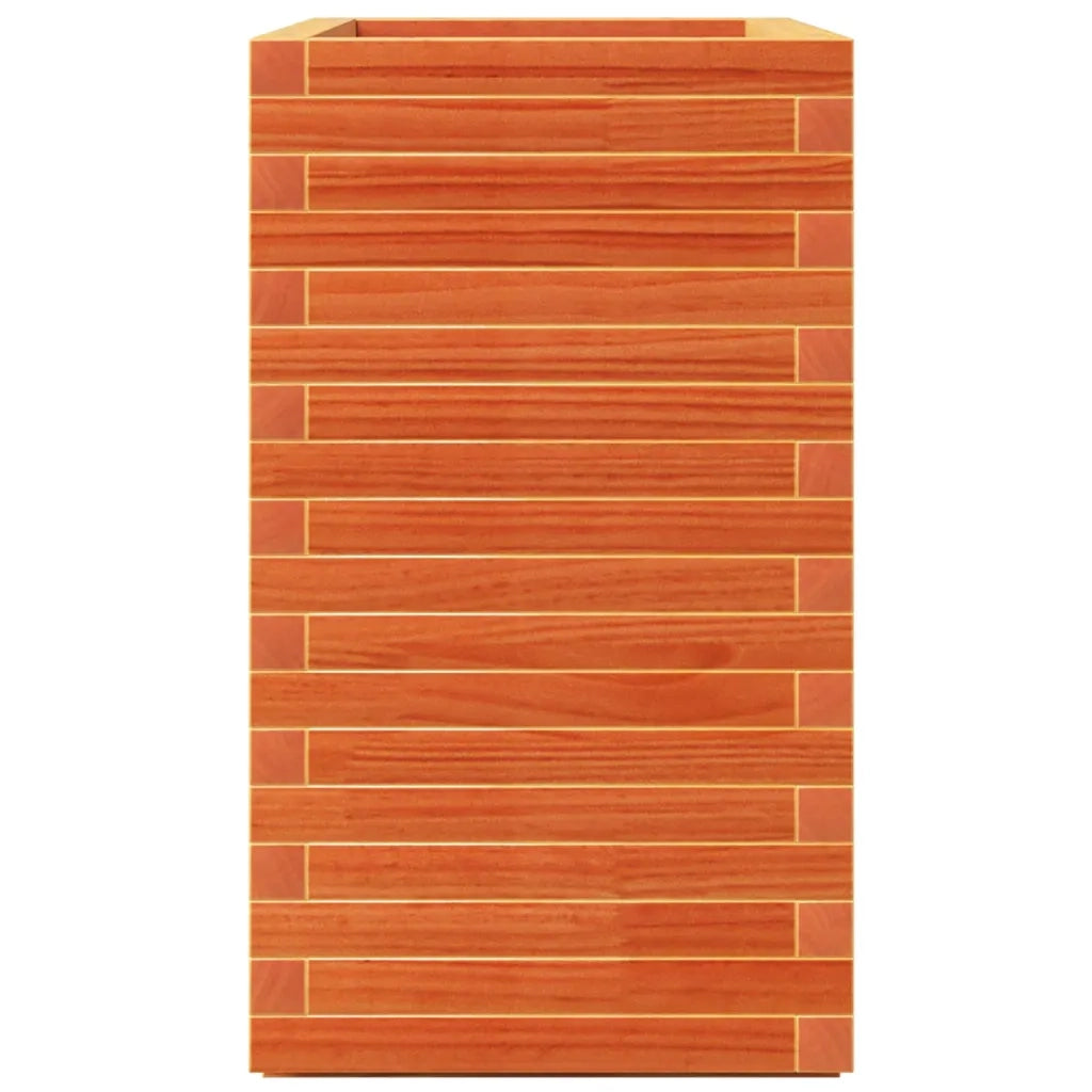 Fioriera | Cassetta per fiori | Vaso Giardino Marrone Cera 70x40x72,5cm Legno Massello Pino