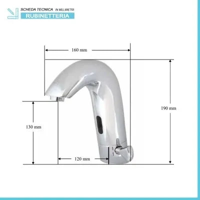 Miscelatore lavabo elettronico a fotocellula ottone cromo