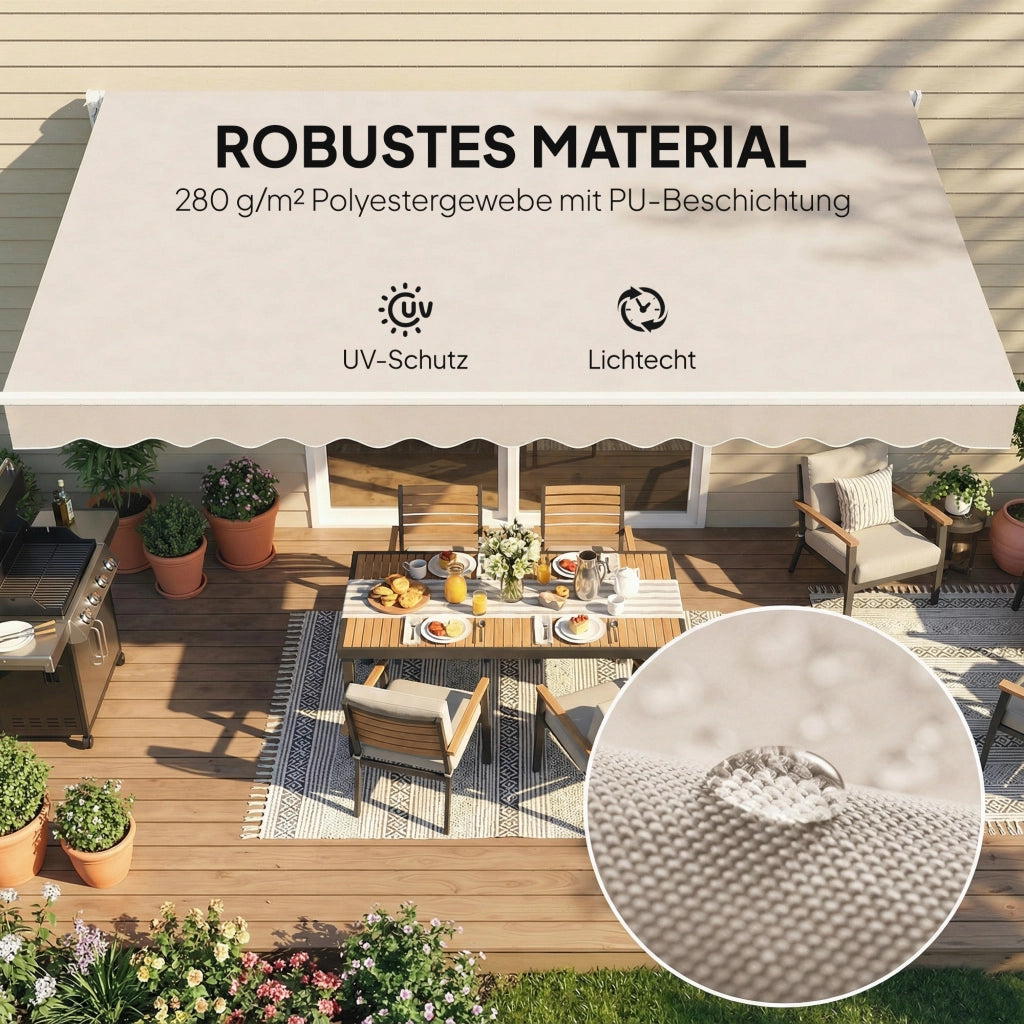 Telo Copertura Tenda da Giardino ¨C zephmum ¨C 3.5x2.5m UPF50+ Cremewei?