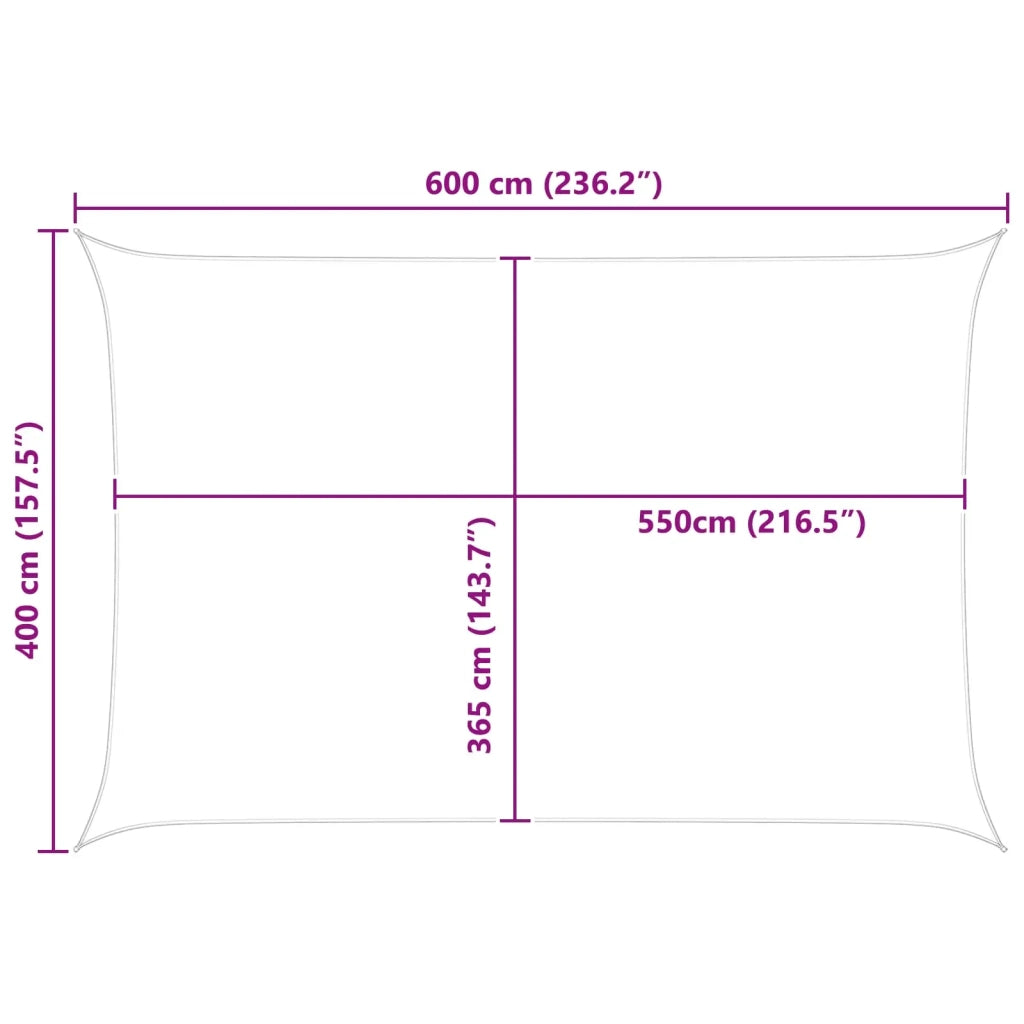 Vela da ombra solare Giallo e Bianco 6 x 4 m 42031077