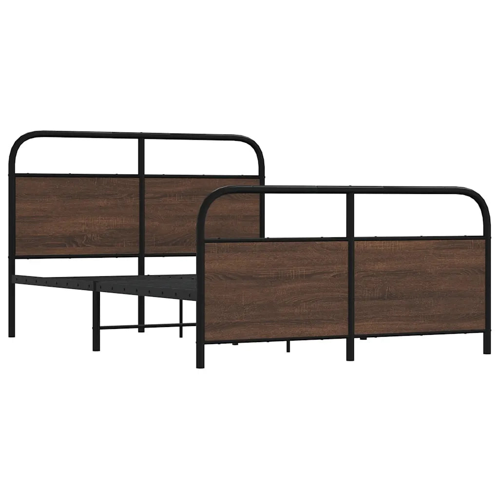 Giroletto senza Materasso-Struttura Letto in Metallo Rovere Marrone 140x200 cm 923056