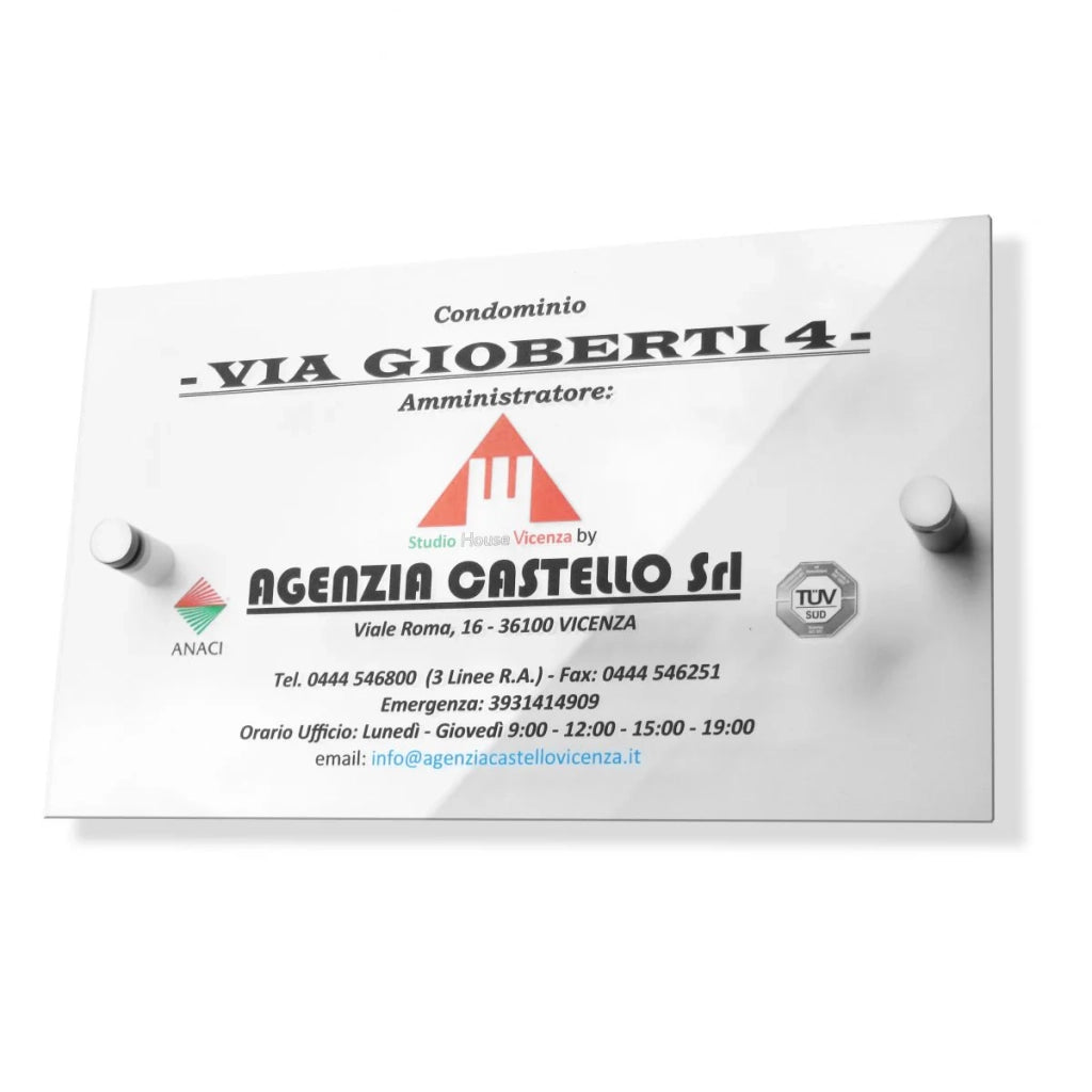 Targa per distanziali spessore 3 mm Personalizzabile - 15 x 15