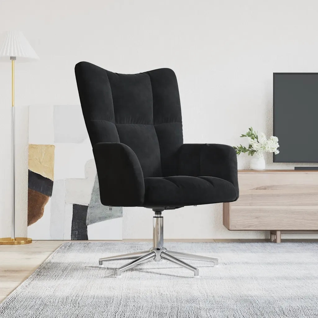 Sedia Relax Nera in Velluto 328123