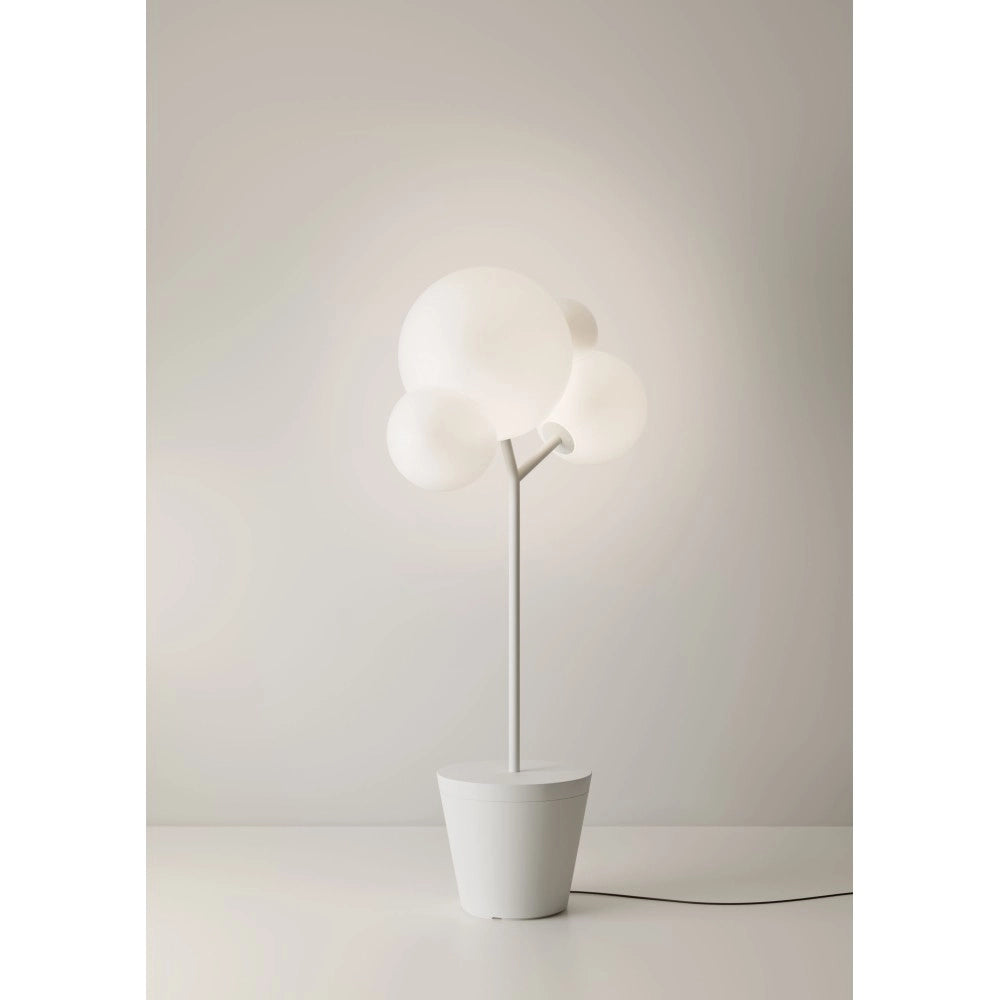 Zafferano - Lampada da terra Tree of Light per esterni e interni Bianca - Piantana LED E27 - Piano d'appoggio regolabile