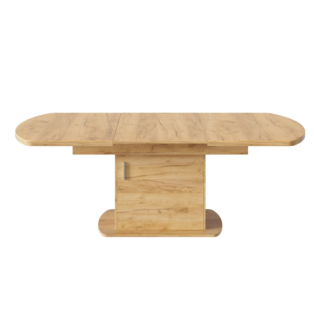 Tavolo da pranzo allungabile 140/200x80x75 cm con vani contenitore in truciolare naturale