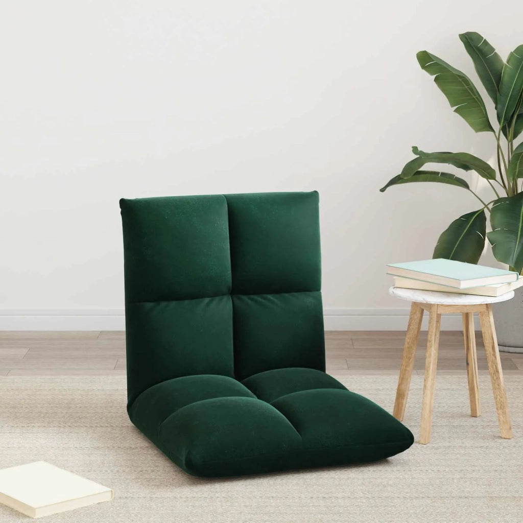 Sedia da Pavimento Verde Scuro 50 x 61 x 57 cm Velluto 42028152