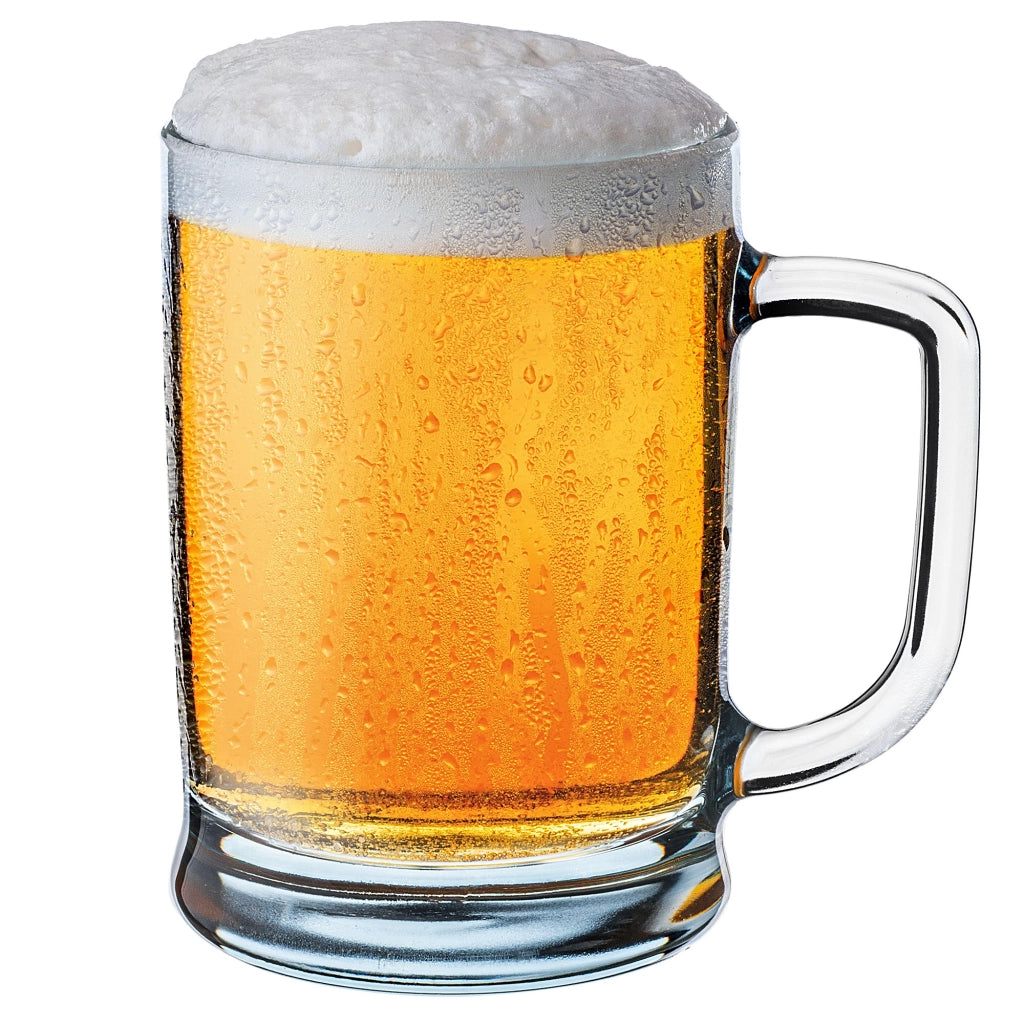 Boccali da birra KADAX da 400 ml (0,4 l) in vetro con manico, confezione regalo grande da 6 pezzi