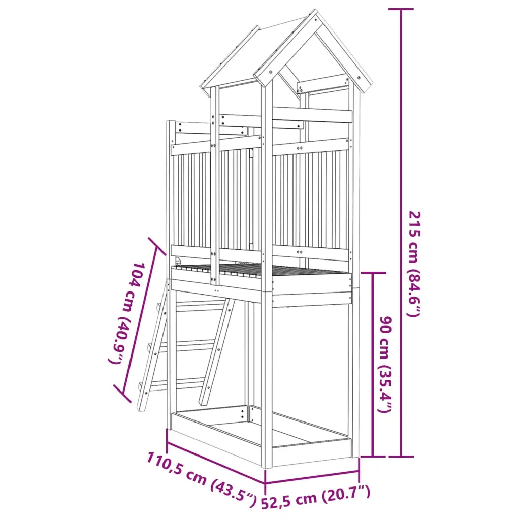 Torre da Gioco Marrone Legno Douglas Solido 3417179