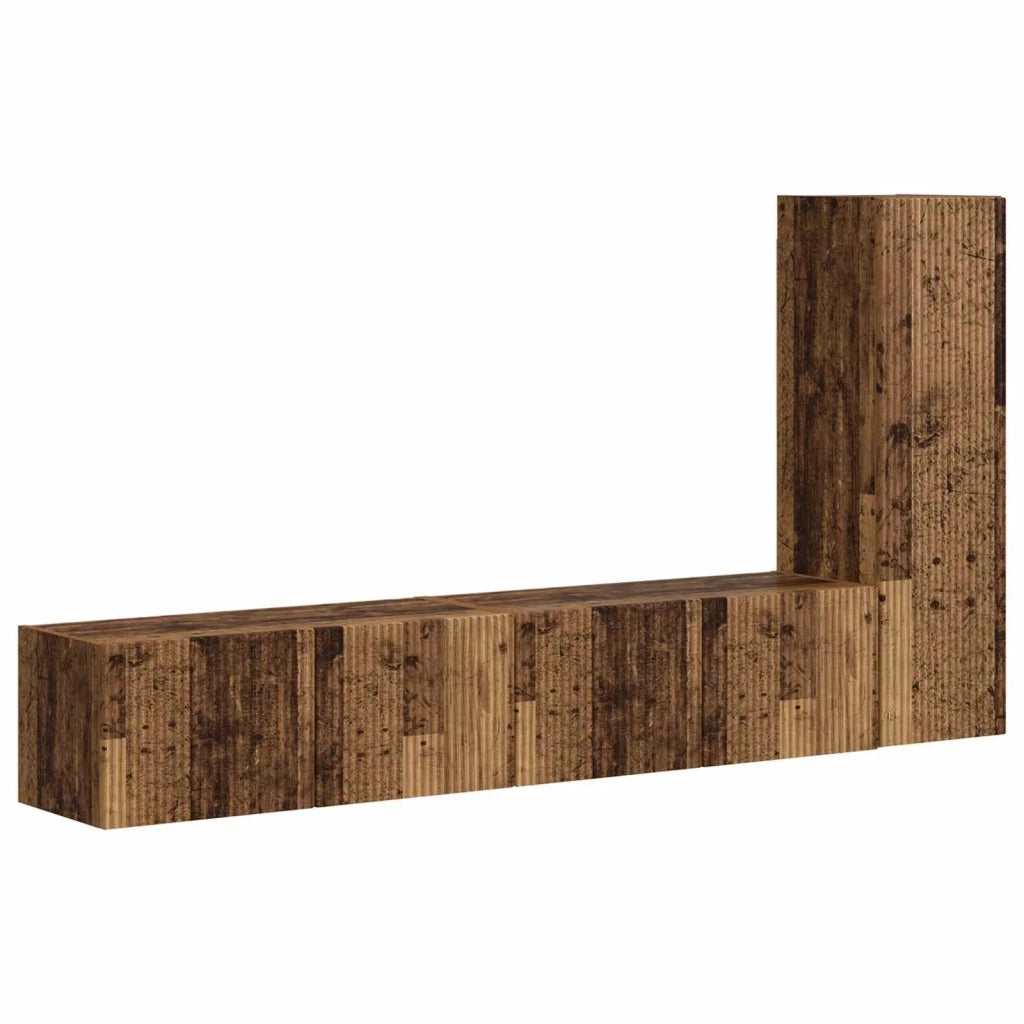 Set mobile TV 3 pz-Credenza per TV Legno vecchio Legno multistrato 419535