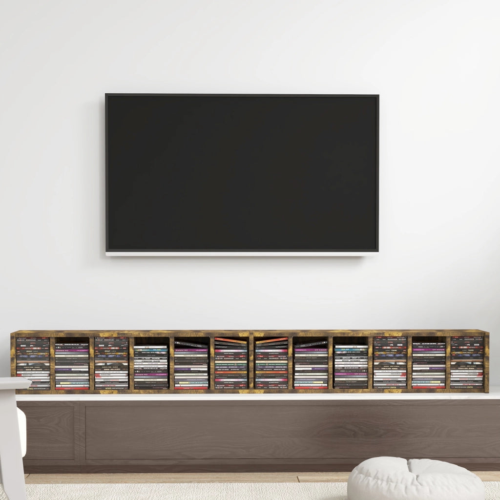 Armadio per CD con 12 compartimenti ¨C zephmum ¨C marrone 21x22.5x88.5 cm
