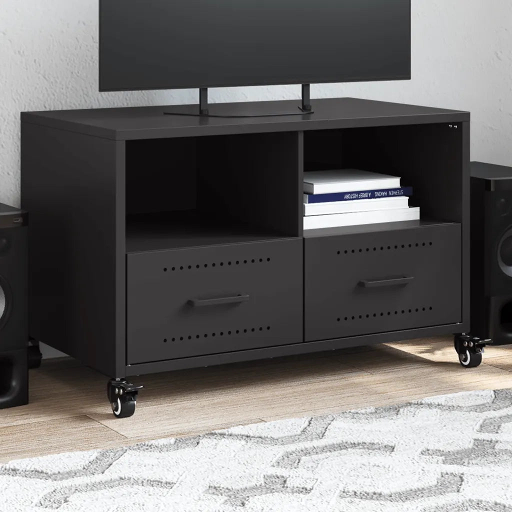 Mobile TV | Armadietto TV | Mobile Porta TV Nero 68x39x43,5 cm in Acciaio