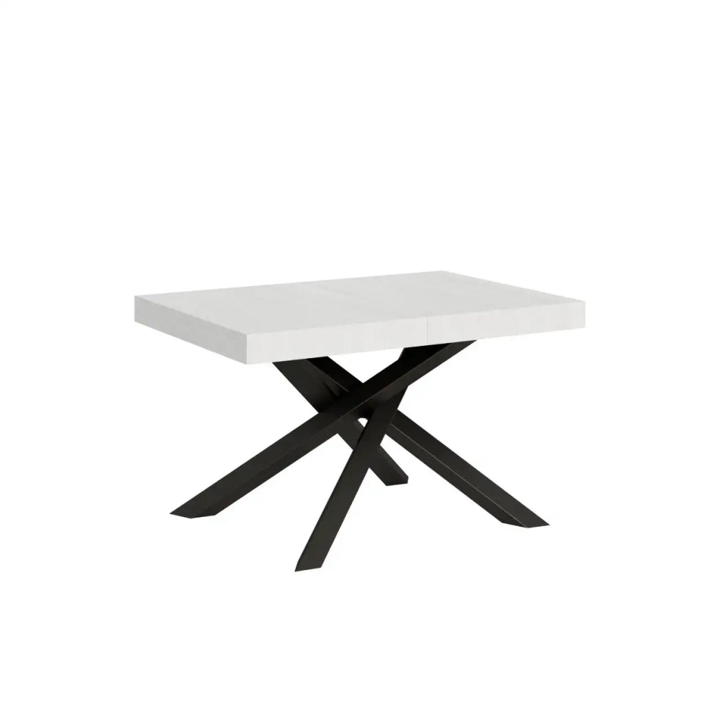 Tavolo allungabile 140/400x90 cm Volantis colore bianco frassino gambe antracite