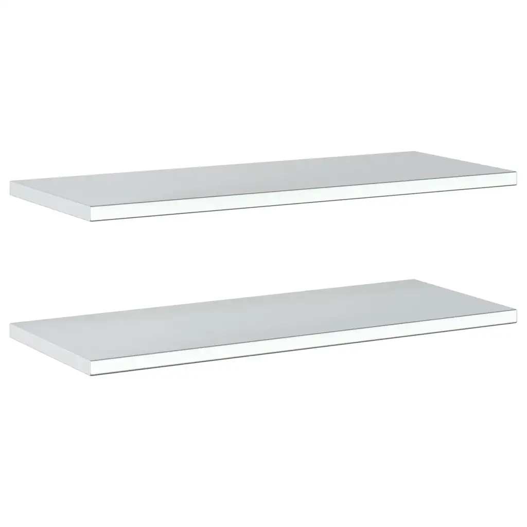 Mensole a Muro 2 pz-Set di 2 Scaffale a parete 100x40x3 cm Argento in Acciaio Inossidabile