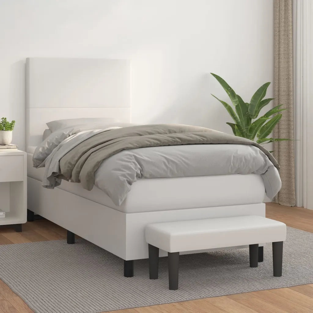 Giroletto a Molle con Materasso Bianco 90x200 cm in Similpelle 3137522