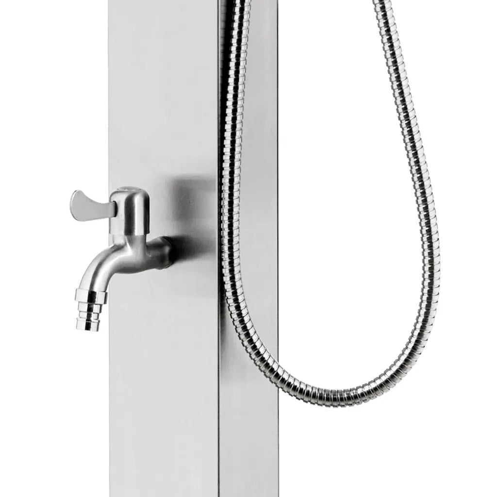 Doccia da Giardino con Base Grigia 225 cm in Acciaio Inox CFW4846117