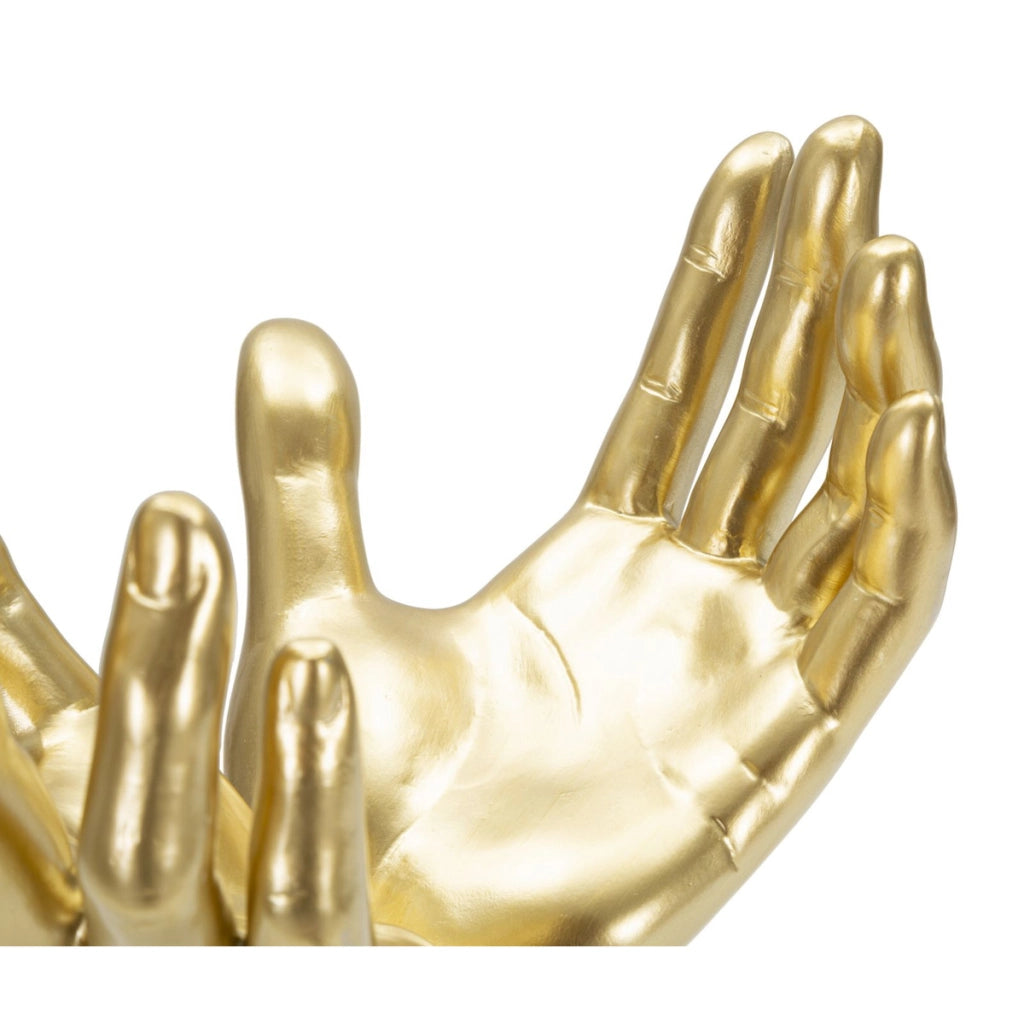 Scultura Mani 3, Oro, Poliresina, 25x15x24 cm