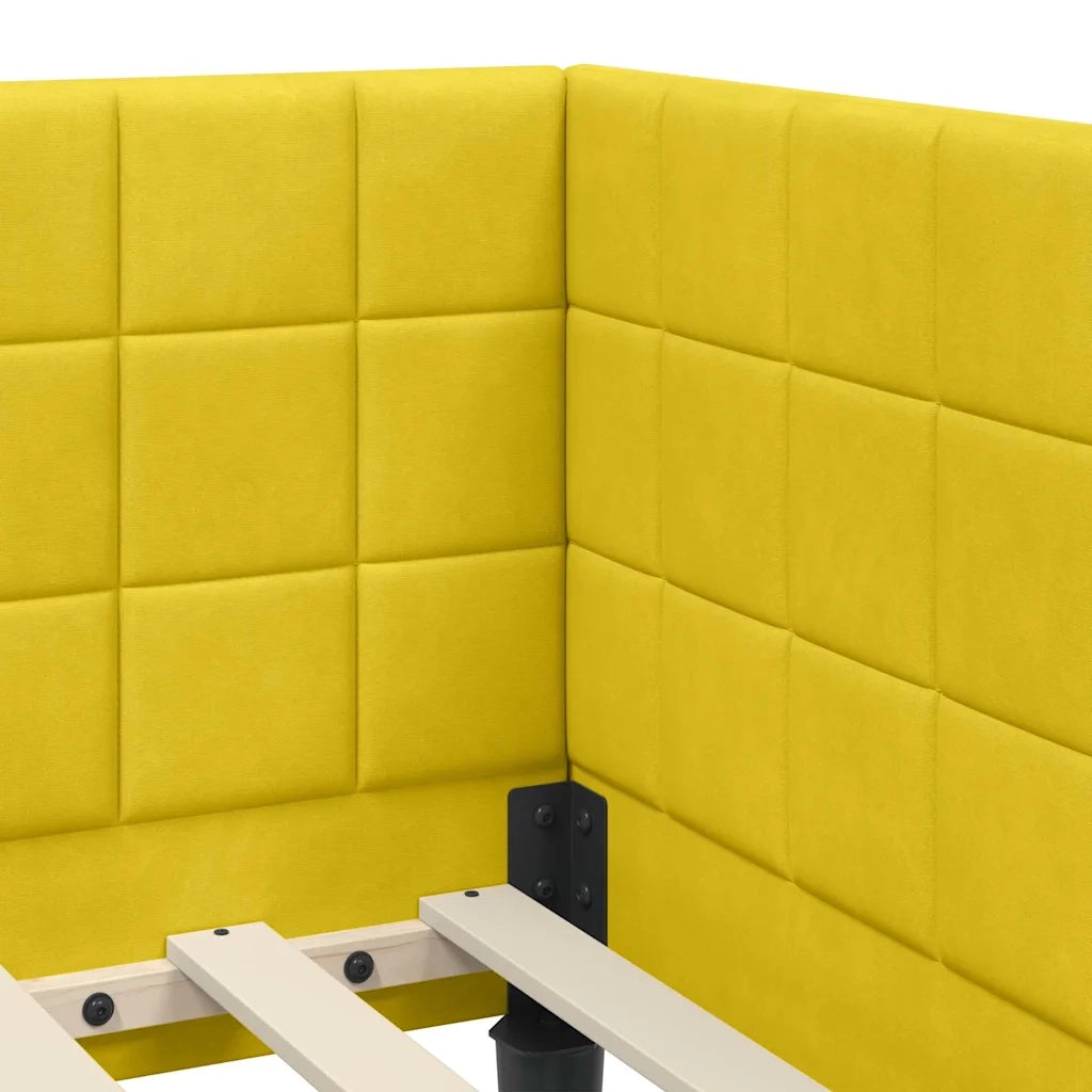 Struttura Letto Angolare con Materasso 2 pcs Giallo Velluto 3393954