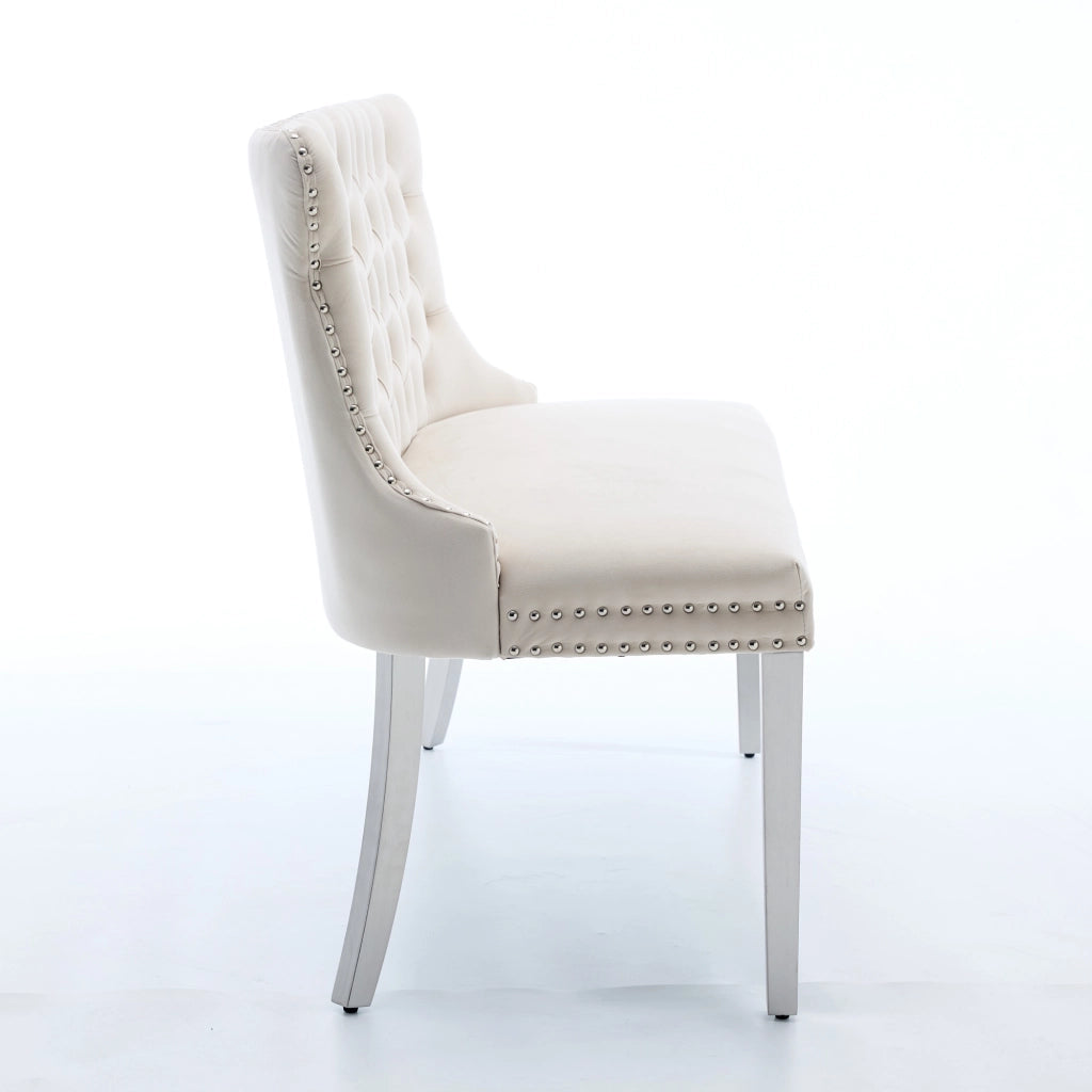 Panchina Imbottita 2 Posti ¨C MINIMAL ¨C Velluto Beige, Gambe Metallo, Schienale, Stile Moderno