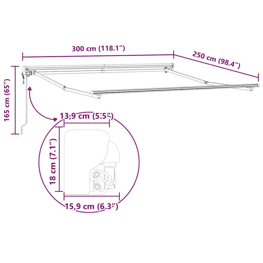 Struttura della tenda Regolabile Antracite 3 x 2,5 m Acciaio 42002535
