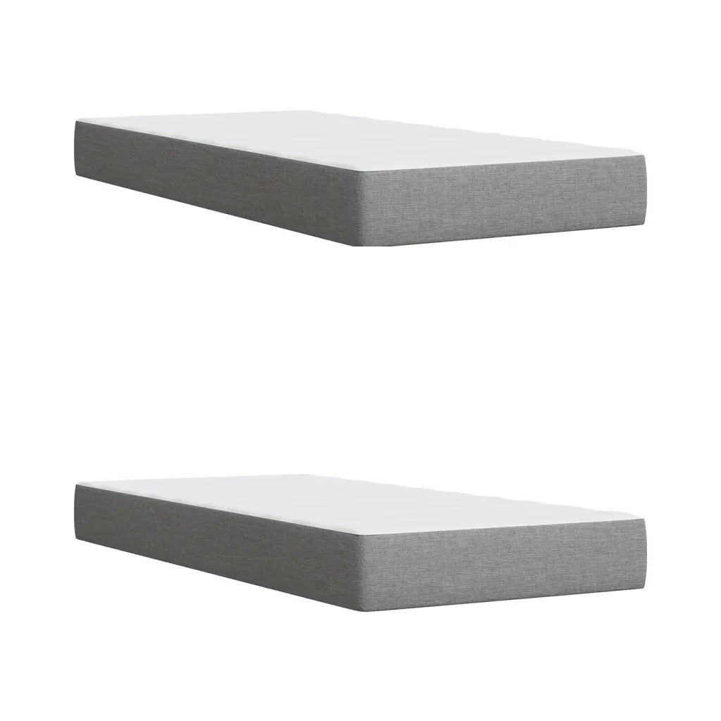 Giroletto a Molle con Materasso Grigio Chiaro 200x200cm Tessuto 3290609