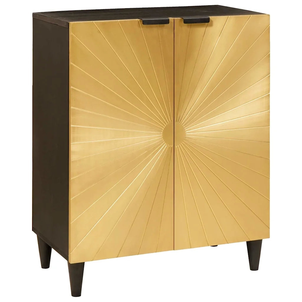 Credenza 3 pcs Nero e Oro 60 x 33 x 75 cm 3310023