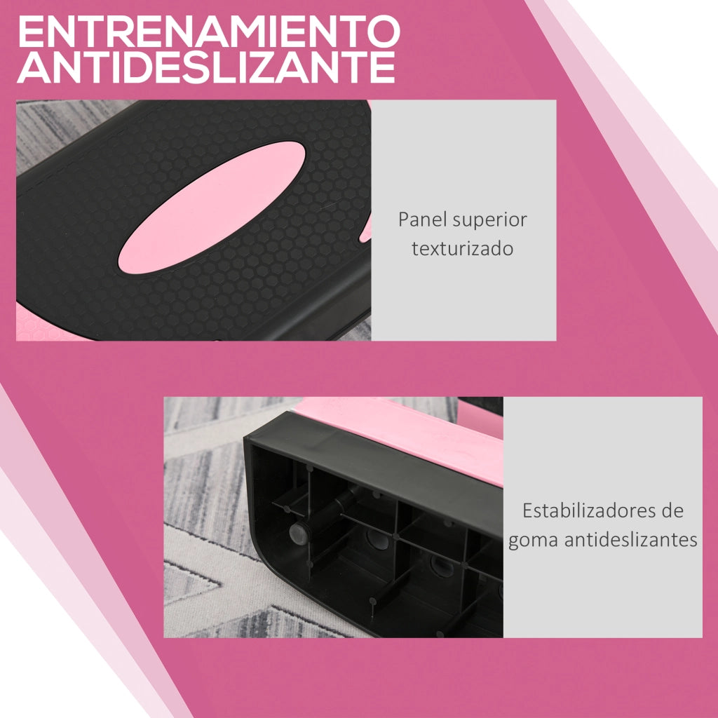Step Aerobico Fitness Antiscivolo Regolabile 3 Altezze ¨C Minimal ¨C 80x31x20 cm Rosa