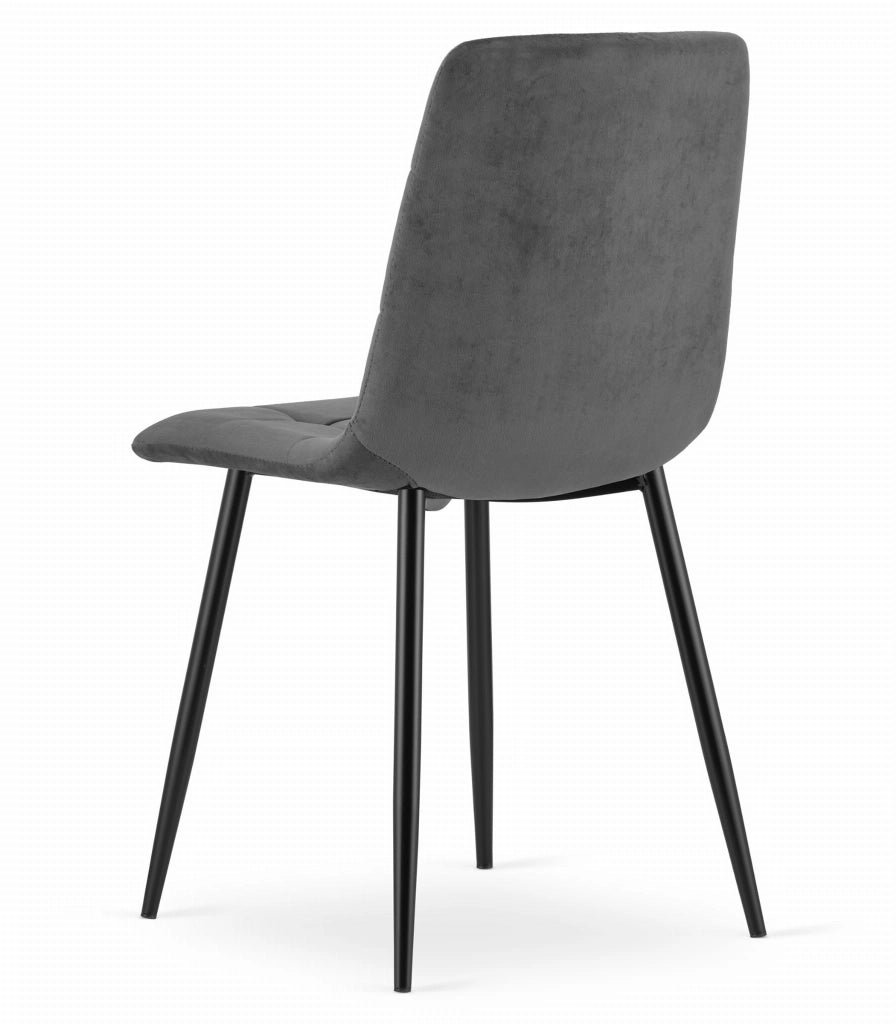 Sedia Valora PYRA in velluto grigio scuro, design moderno x2