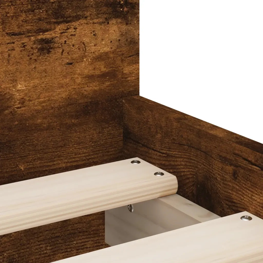 Letto singolo | Letto per adulti | Giroletto con Cassetti Rovere Fumo 100x200 cm